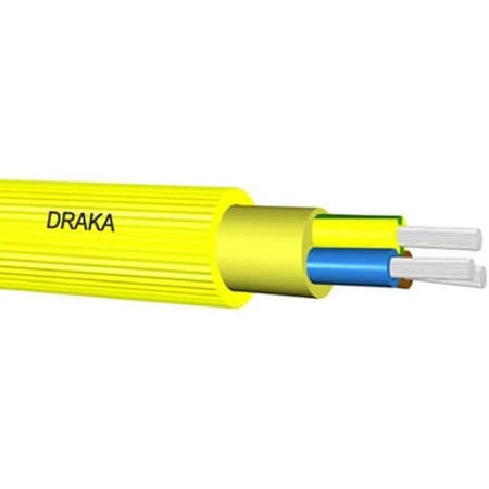 Draka QWPK 450/750V rib 5G2,5mm2 mantelleiding, soepel, iso. EPR, kleur, ge/gn ader, dia. 13.2mm, mantel PUR, HV, rond, geel, meter