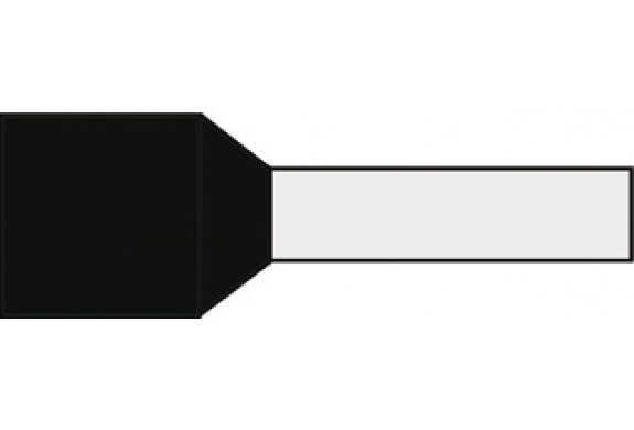 Klemko adereindhuls, 25mm2, hulslengte 16mm, geïsoleerd, koper, vertind, zwart