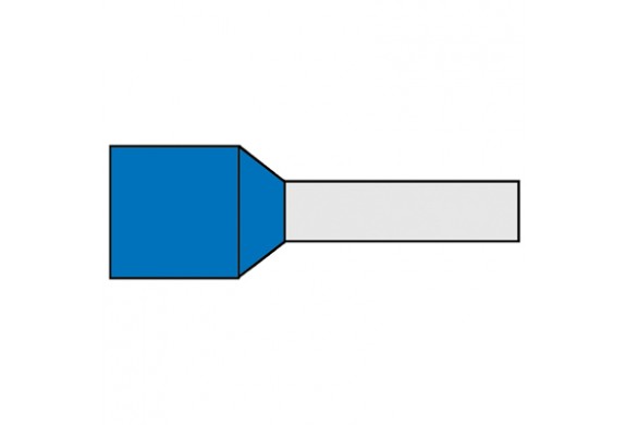 Klemko adereindhuls, 0.75mm2, hulslengte 8mm, geïsoleerd, koper, vertind, lichtblauw