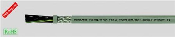 Helukabel F-CY-JZ stuurstroomleiding, 4x1mm2, flexibel, afgeschermde kabel cijfers-codering met geel/groene ader