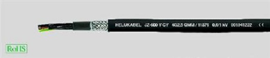 Helukabel JZ-600-Y-CY 5G2,5MM2 Eca stuurstroomleiding, afgeschermd flexibel, cijfers-codering met geel/groene ader