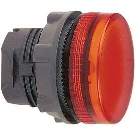 Schneider-Electric ZB5 frontelement plastic, signaallamp voor LED, vlakke lens, kleur Rood, front rond, IP66, IP69K, 22,5mm