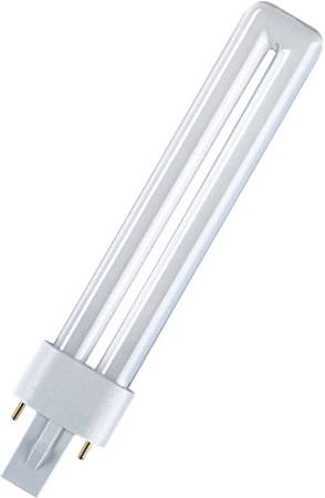 Osram compactlamp, 9W 2700K, 80-89 (klasse 1B), G23 (2-pins), 600lm, levensduur: 10000u, (DxL) 12x167mm, klasse A