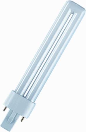 Osram compactlamp, 7W 4000K, 80-89 (klasse 1B), G23 (2-pins), 400lm, levensduur: 10000u, (DxL) 12x137mm, klasse A