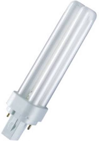 Osram compactlamp, 10W 3000K, 80-89 (klasse 1B), G24d-1 (2-pins), 600lm, levensduur: 10000u, (DxL) 12x110mm, klasse A