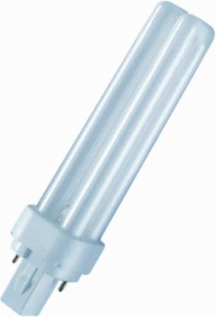 Osram compactlamp, 13W 4000K, 80-89 (klasse 1B), G24d-1 (2-pins), 900lm, levensduur: 10000u, (DxL) 12x138mm, klasse A