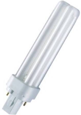 Osram compactlamp, 18W 3000K, 80-89 (klasse 1B), G24d-2 (2-pins), 1200lm, levensduur: 10000u, (DxL) 11x153mm, klasse A