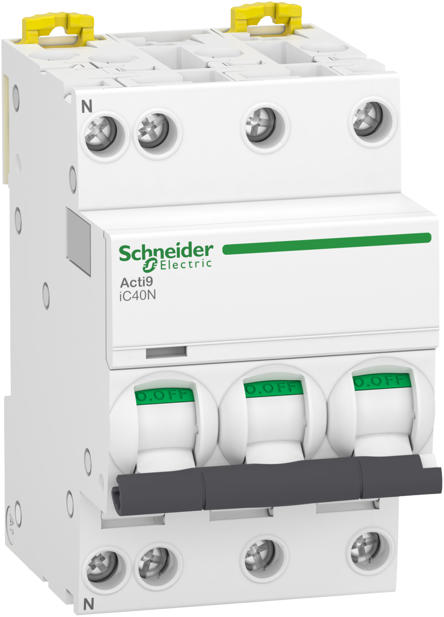 Schneider Electric Acti 9 IC40N - Installatieautomaat - 3Polig + N - 6KA/10KA - C Karakteristiek - 25A