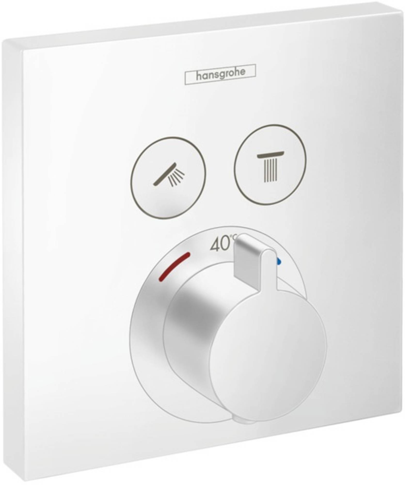 Hansgrohe, Douchethermostaat afbouwdeel, Showerselect, inbouw, 2 functies, mat wit