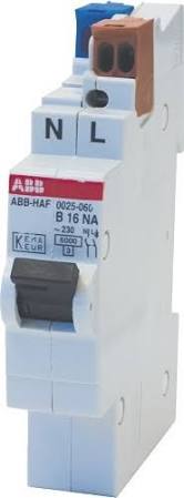 ABB HAF Flexomaat- installatieautomaat - 1-polig+N - 6kA/6kA - B-karakteristiek - 16A - 1 module, schroefloos