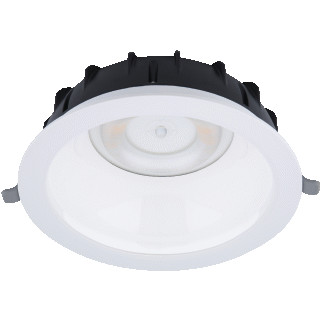 Opple Lighting LED Downlight, 3360lm, 33W, 3000K, CRI80-89, bundel 41-80graden, IP44, 60000uur, (dxl) 200x73mm, alu, beh. wit, inbouw