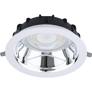 Opple Lighting LED Downlight, 1200lm, 11.5W, 4000K, CRI80-89, bundel 41-80graden, IP44, 60000uur, (dxl) 150x58mm, alu, beh. wit, inbouw