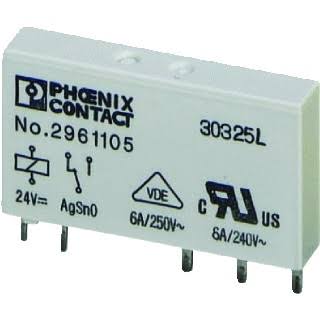 Phoenix Contact steekbaar miniatuurrelais, met vermogenscontact, 1 wisselcontact, ingangsspanning 60 V DC