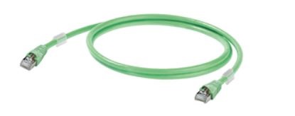 Weidmuller, IE-C6FP8LG0005M40M40-G patch kabel, 2 xRJ45 IP 20, Cat.6A, klasse EA (ISO/IEC 11801 2010), LSZH, lengte 0.5 meter