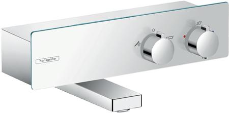 Hansgrohe ShowerTablet 350, Badthermostaatkraan, opbouw, tweegreeps, met omstelinrichting, 195mm uitloop, chroom