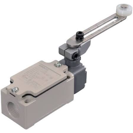 Omron, eindschakelaar, metaal, instelbare hefboom met rol, EN 50041, snap-action, 1 x NO/NC, 10A, metrisch M20 schroefdraad