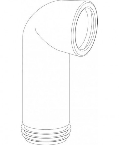 Wisa Closetafvoerbocht, nummer 303E, 90graden graden, 1-delig, spie, 110 en 110mm aansluitdiameter, 235mm lengte, kunststof, wit