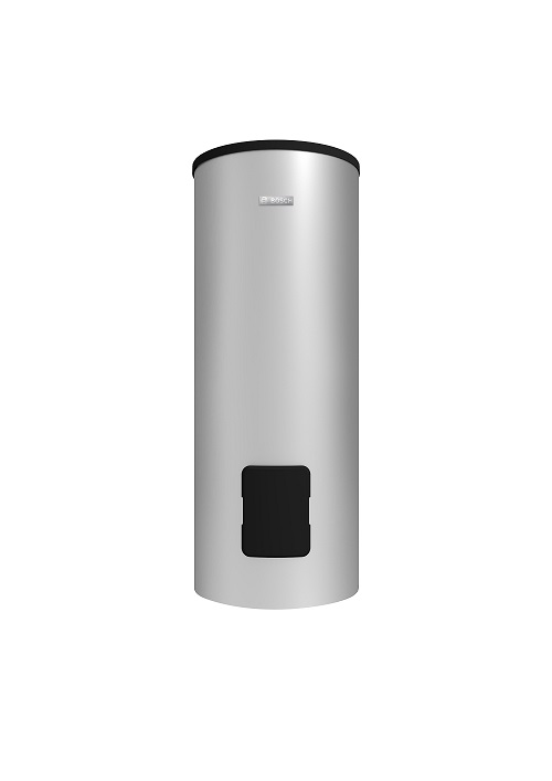 Bosch monovalente boiler 200l 31,5 kW indirect gestookt met 1 spiraal incl. Mg anode. Staand, achter-aansluitingen, zilver